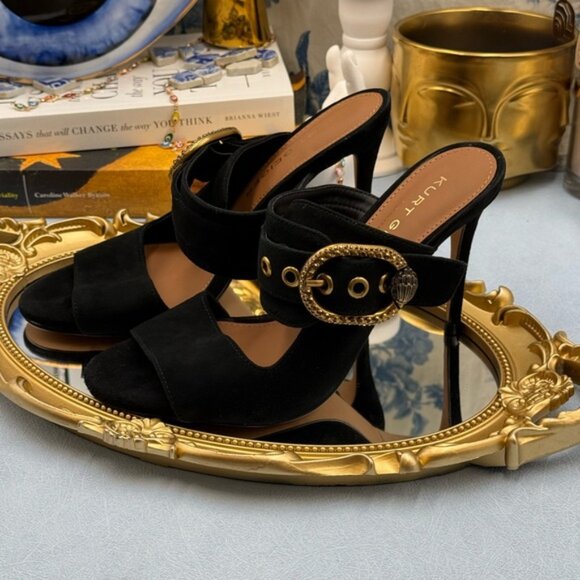 🆕 KURT GEIGER LONDON 🧿 NWOT Mayfair High Mule Buckle Dress Sandal - Sz 37 US 7 - Picture 10 of 16